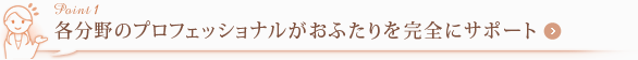 各分野のプロフェッショナルがおふたりを完全にサポート